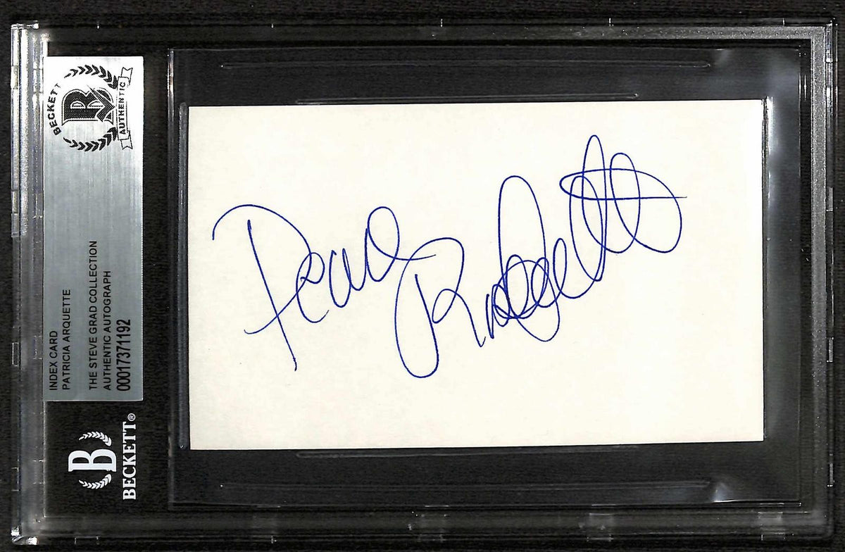 Patricia Arquette Signed Index Card Beckett Slab0