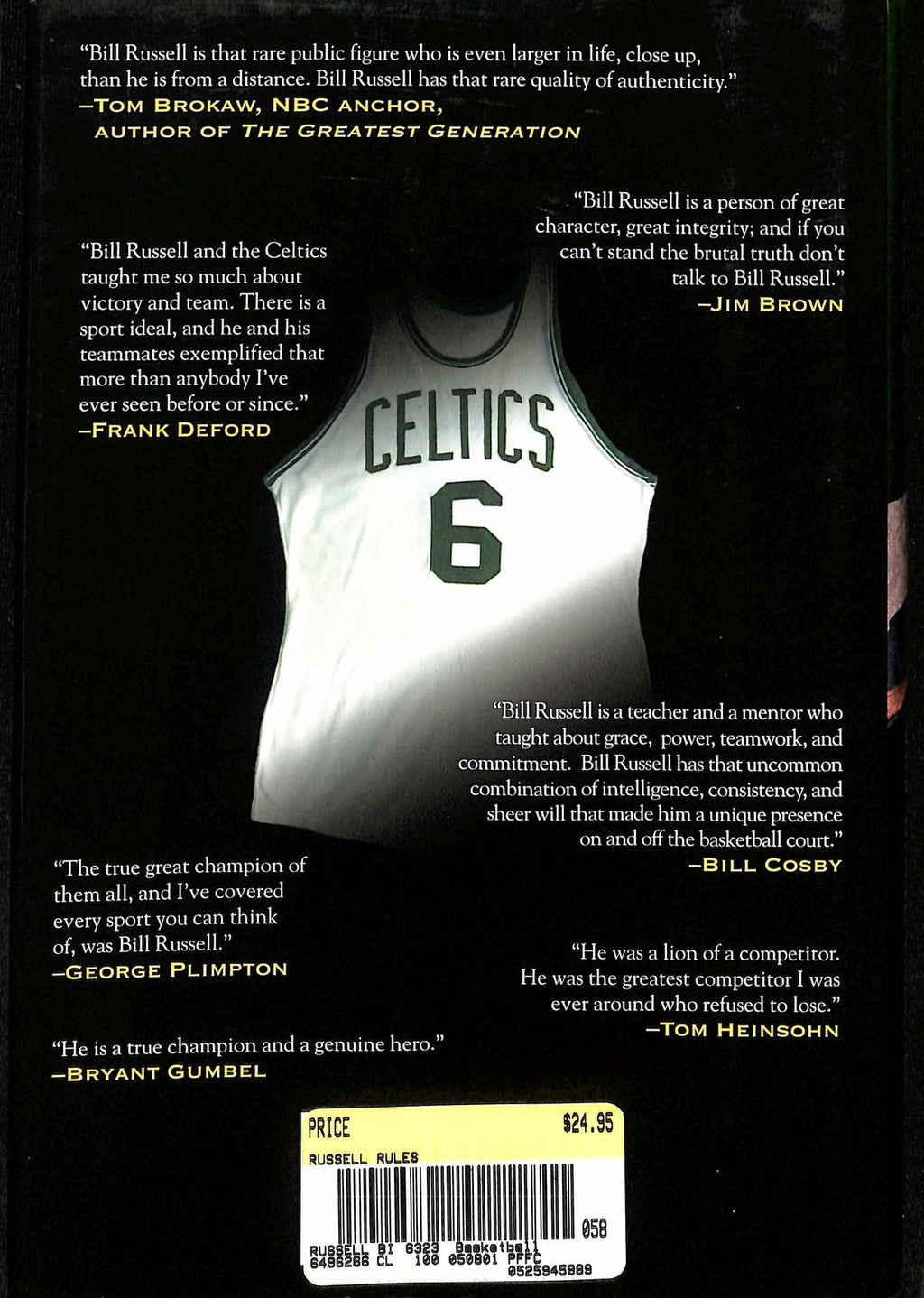 Bill Russell Celtics HOF Signed 'Russell Rules' Book Beckett2