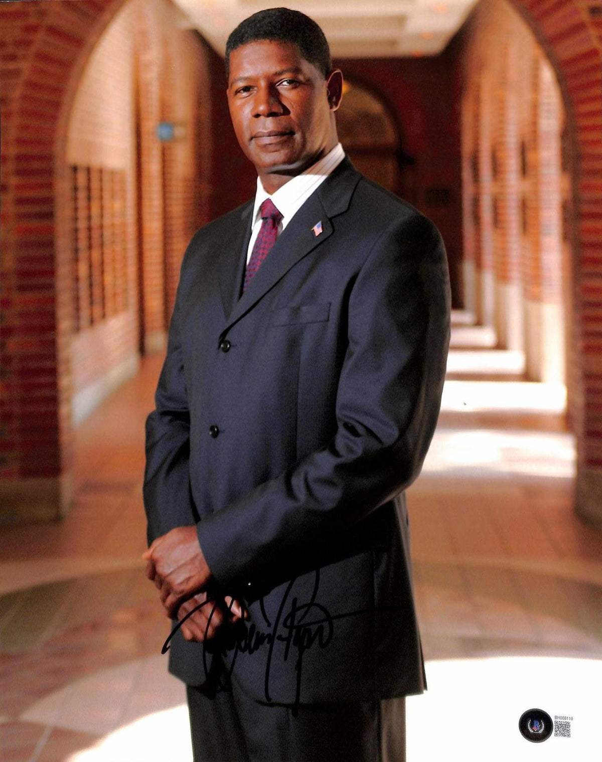 Dennis Haysbert Signed 11x14 Photograph "24" President Palmer Beckett0