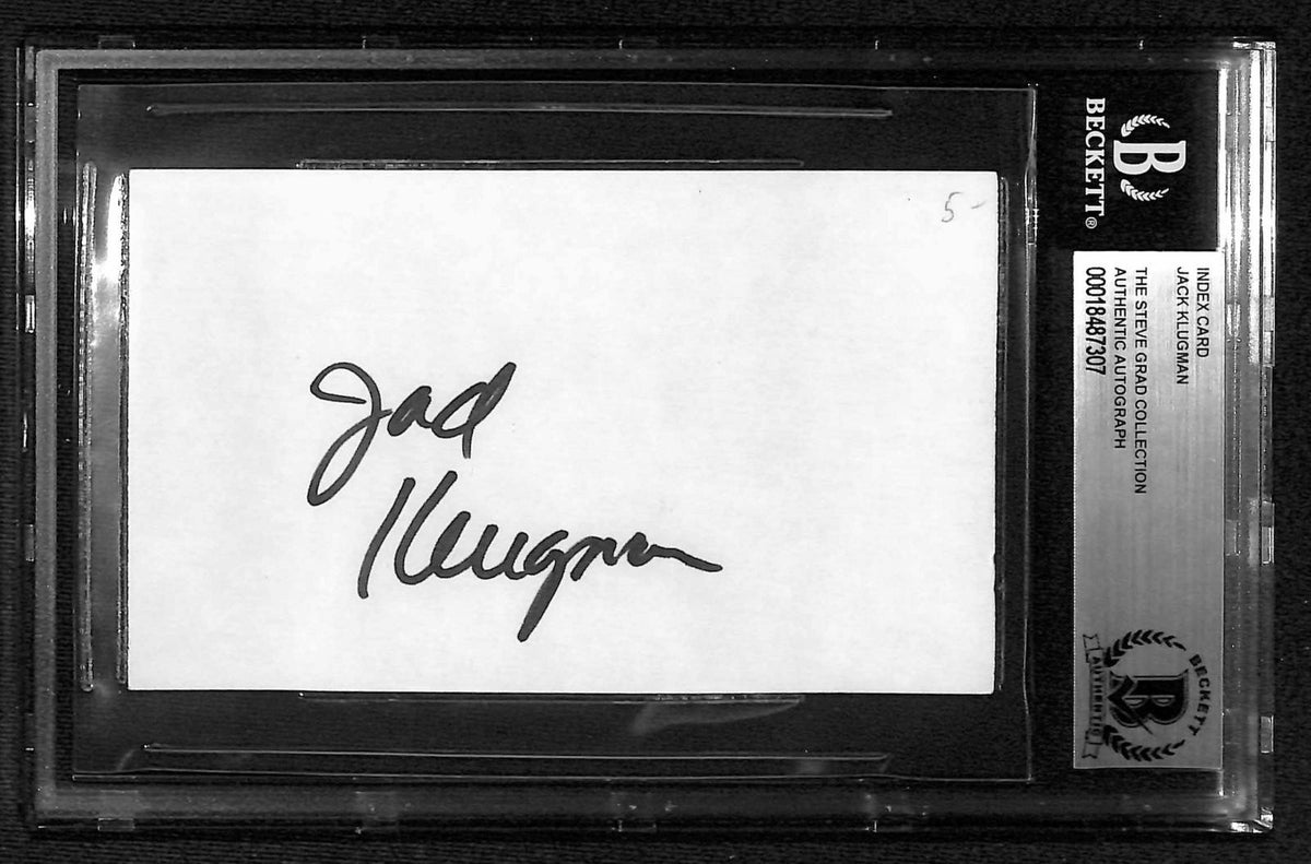 Jack Klugman Odd Couple Signed Index Card Beckett Slabbed Autograph0