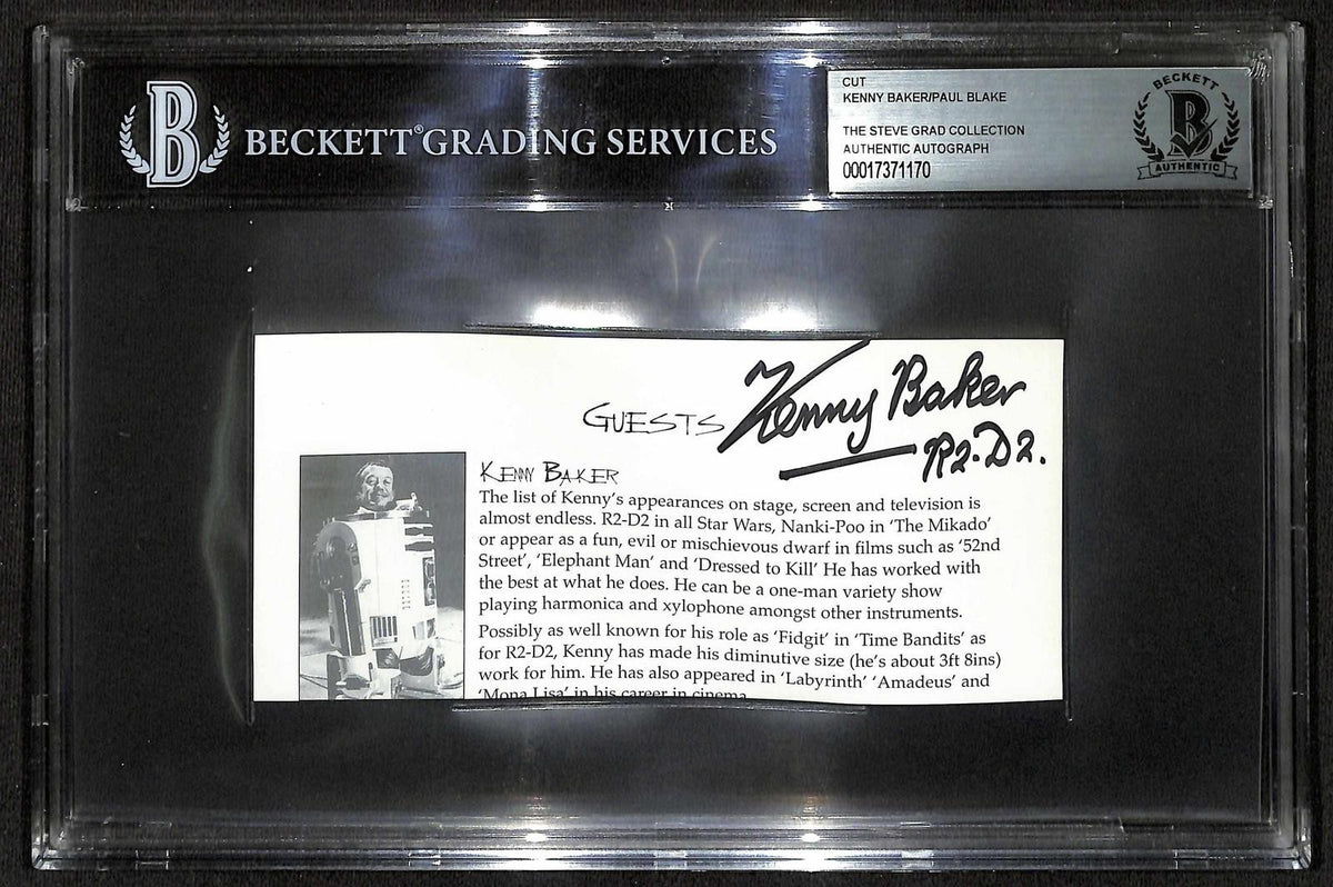 Kenny Baker Signed Star Wars R2-D2 Cut Beckett0