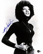Mary Wilson Supremes Signed Black and White Portrait Photo 11x14 Beckett0