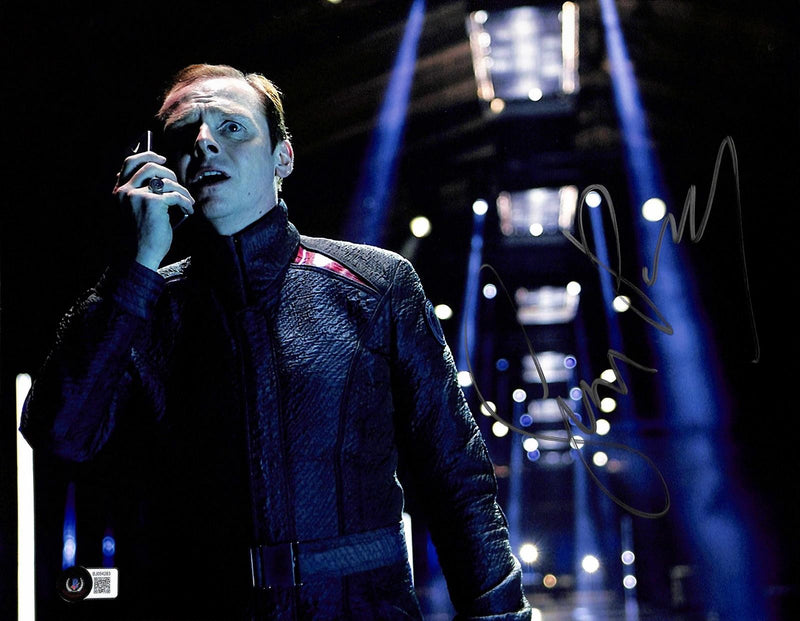 Simon Pegg "Scottie" Signed Star Trek Beyond Photo 11x14 Beckett Authenticated0