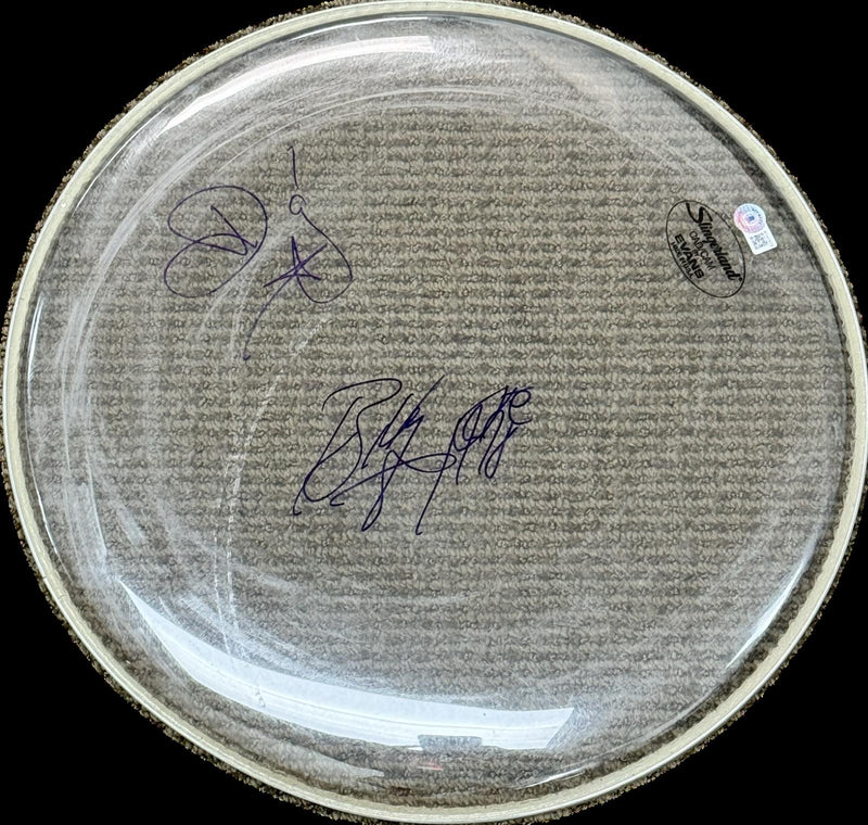The Smashing Pumpkins Signed Drumhead Beckett LOA Corgan & Wretzky0