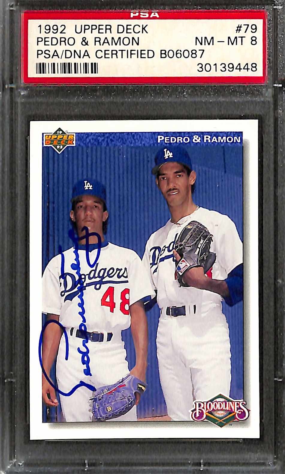 Pedro Martinez Signed 1992 Upper Deck Dodgers Trading Card PSA NM-MT 80