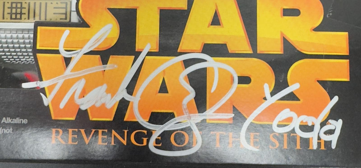 Star Wars ROTS Lightsaber Toy Signed by McDiarmid, Christensen & Frank Oz BAS1