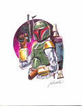 Joe Johnston Signed & Drawn Boba Fett Star Wars Original Artwork BECKETT0