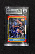 Larry Bird Signed 1986 Fleer #9 Trading Card Beckett Slab Autograph Grade 100