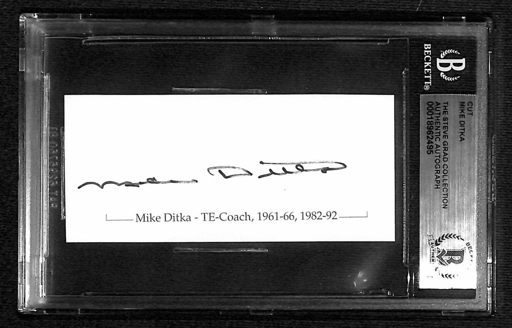 Mike Ditka Chicago Bears HOF TE Signed Cut Beckett Autograph0