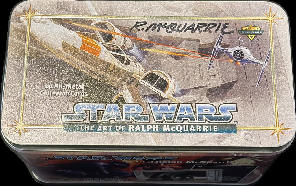 Ralph McQuarrie RARE Signed Star Wars 1996 Metal Collector Card Box BAS0