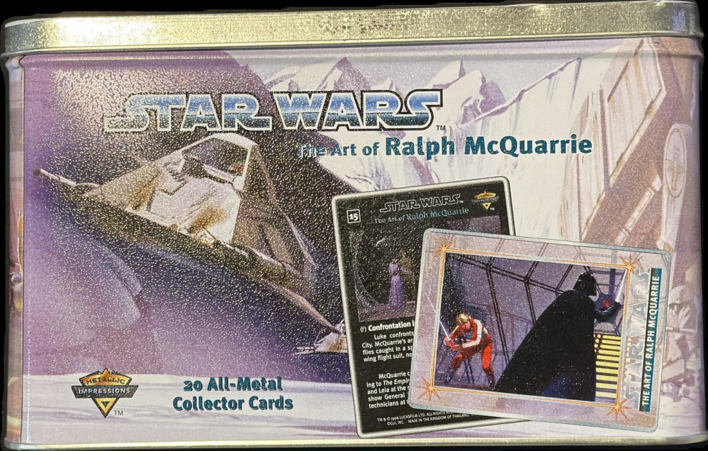 Ralph McQuarrie RARE Signed Star Wars 1996 Metal Collector Card Box BAS1