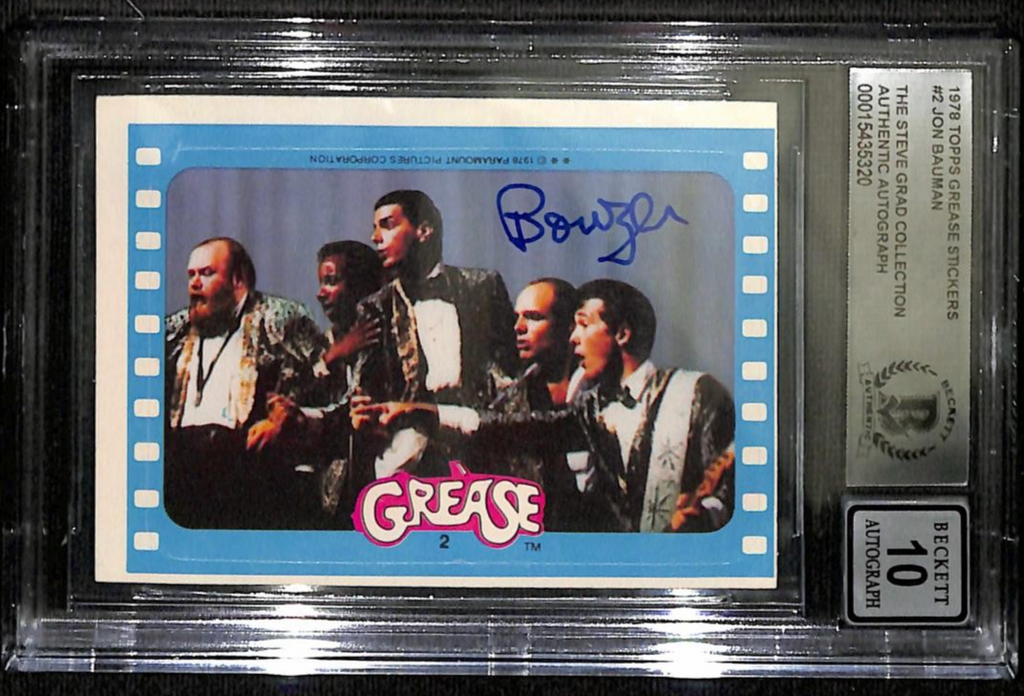 Jon Bauman "Bowzer" Signed #2 1978 Grease Sticker Card Beckett Auto 100