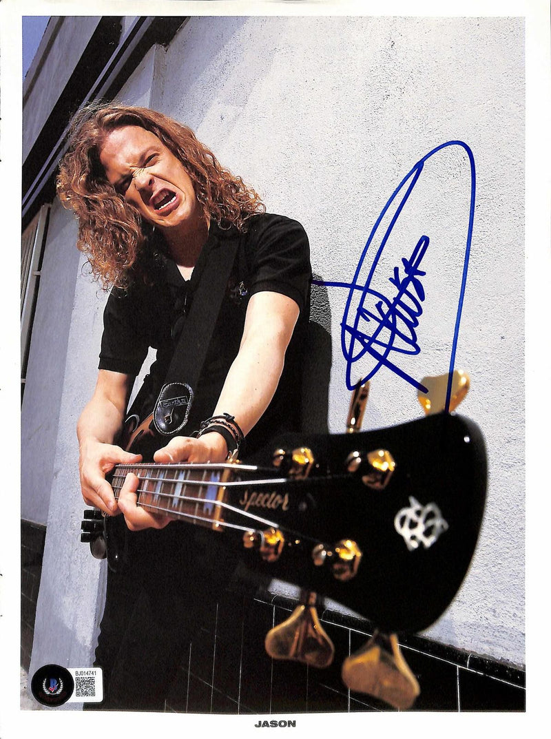 Jason Newsted Metallica Signed Magazine Photo 81/2 x11Beckett Authenticated0