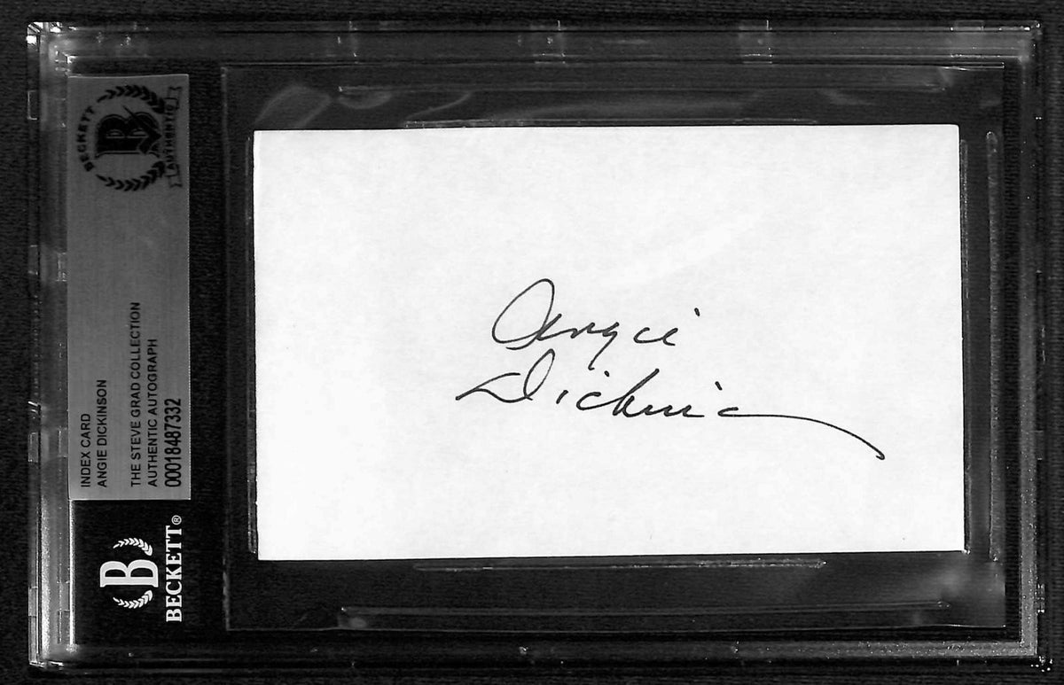 Angie Dickinson Actress Signed 3x5 Index Card Beckett Autograph0