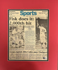 Carlton Fisk 2000 Hit Signed Chicago Sun Times Newspaper Beckett0