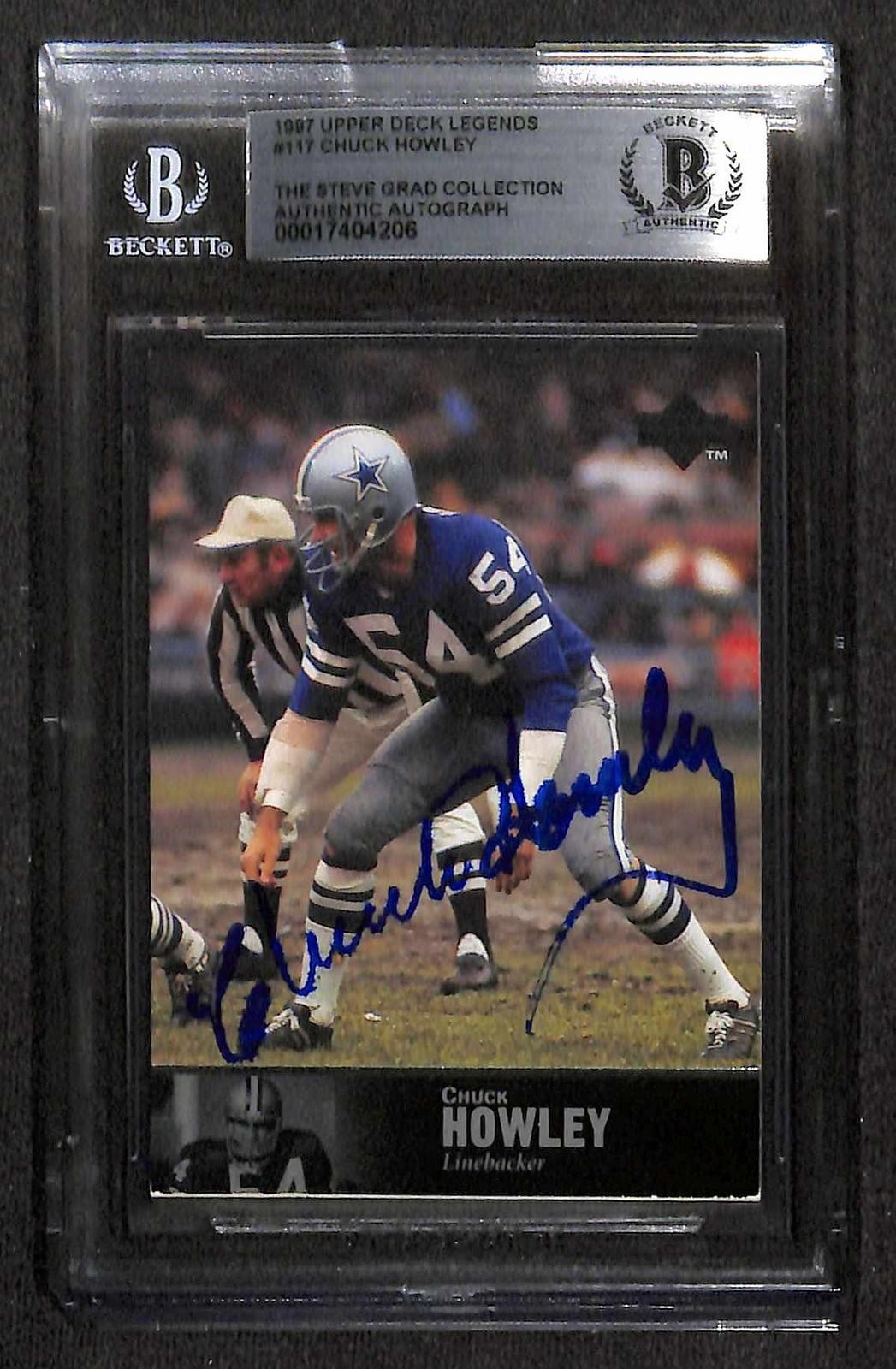 Chuck Howley Signed 1997 Upper Deck Legends Cowboys Card Beckett0