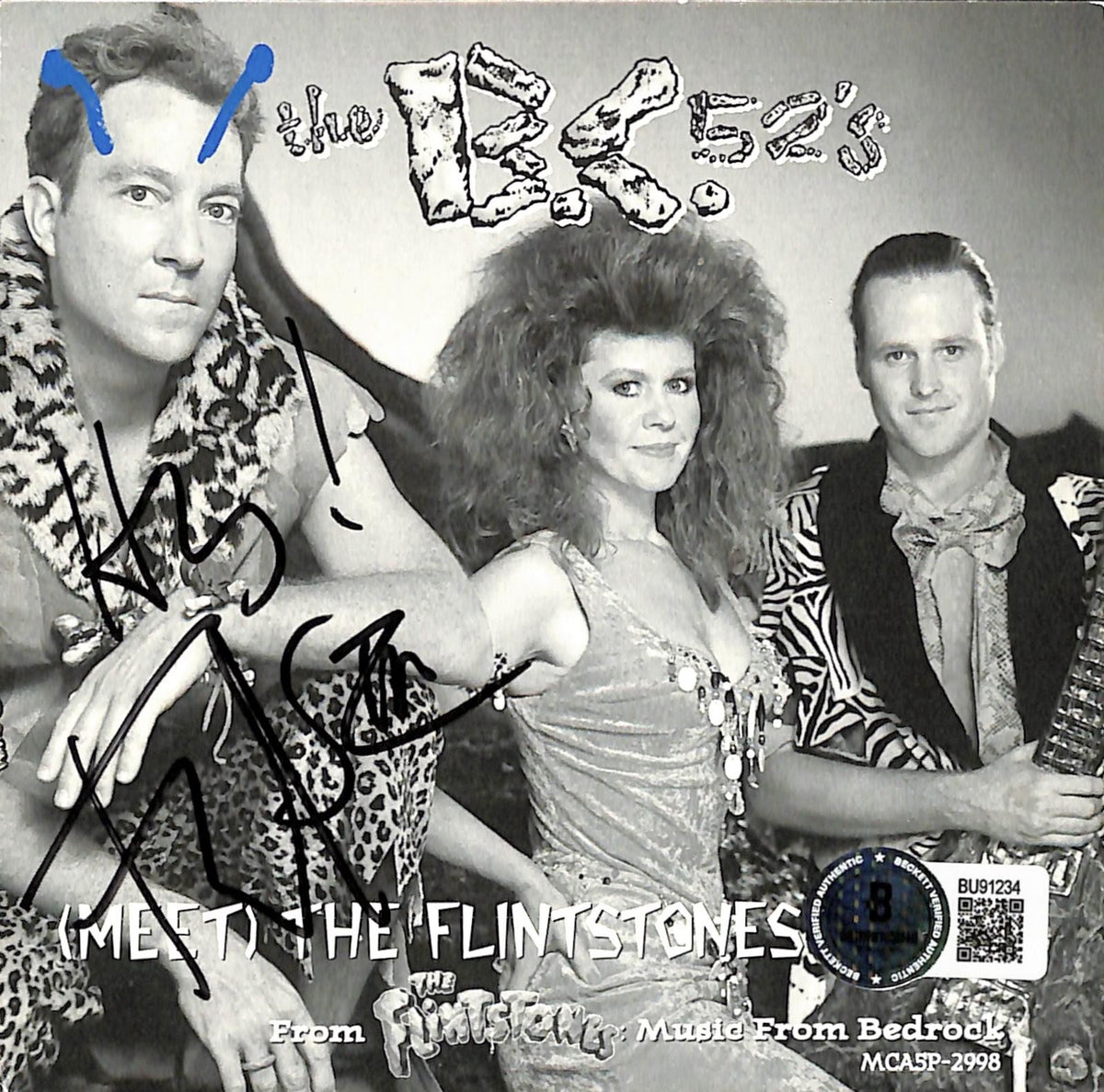 Fred Schneider Signed B-52's Meet The Flintstones CD Booklet Beckett0