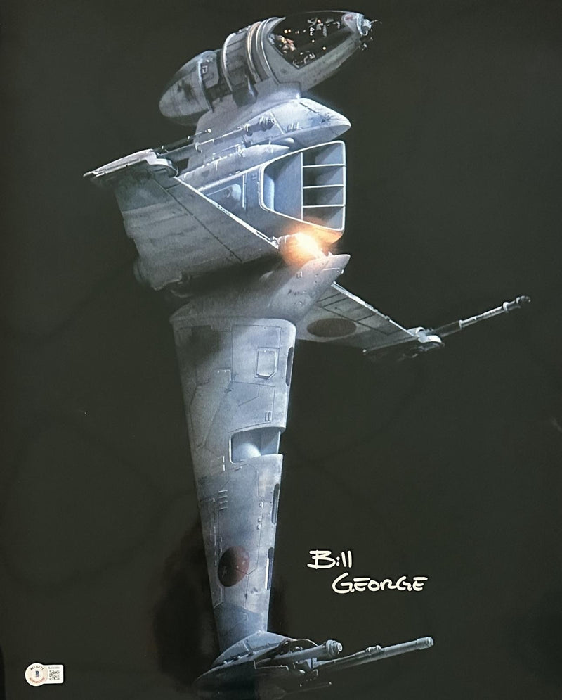 Bill George Signed ILM Star Wars ROTJ B-Wing 16x20 Photo Beckett0