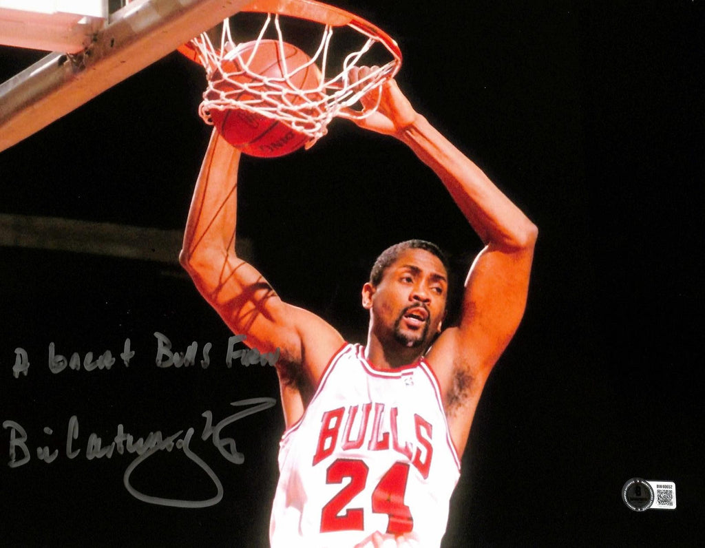 Bill Cartwright Signed Chicago Bulls 3-Peat 11x14 Photo Beckett0