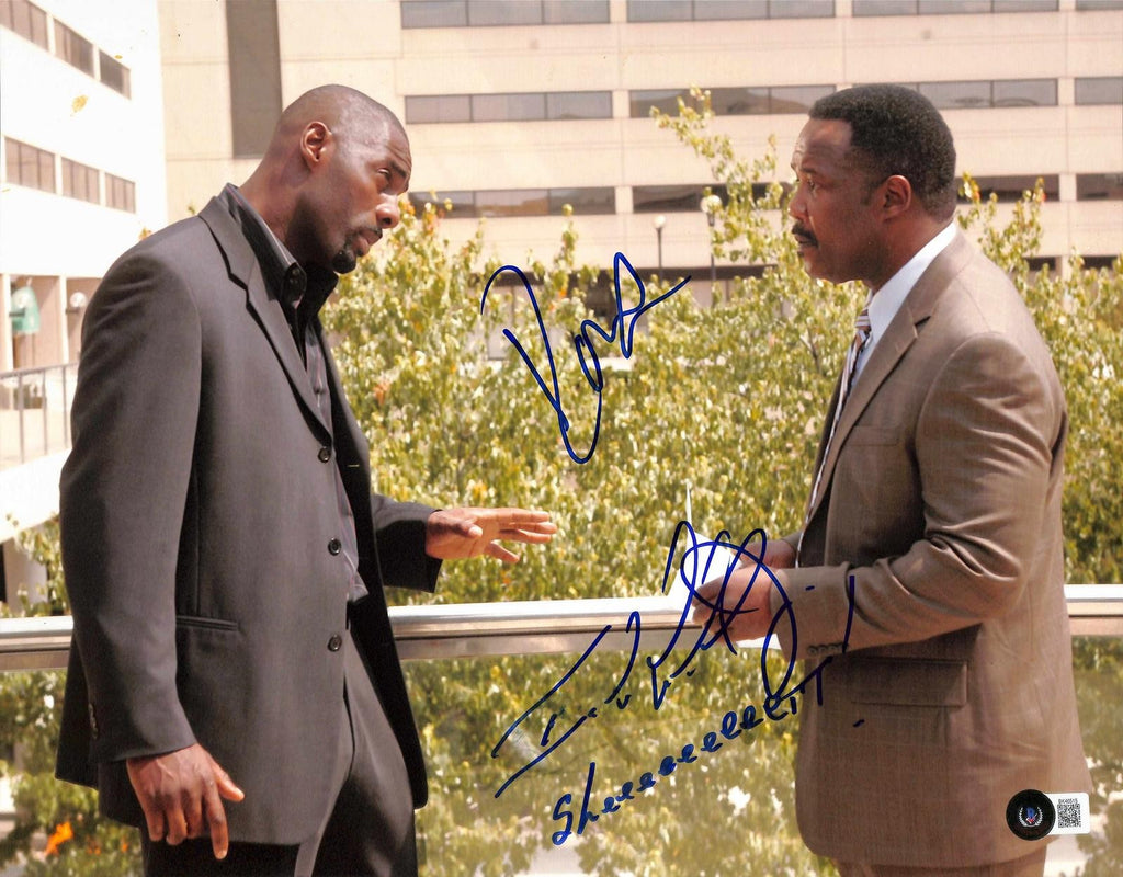 Idris Elba & Isiah Whitlock Jr. The Wire Signed Photo 11x14 BECKETT0