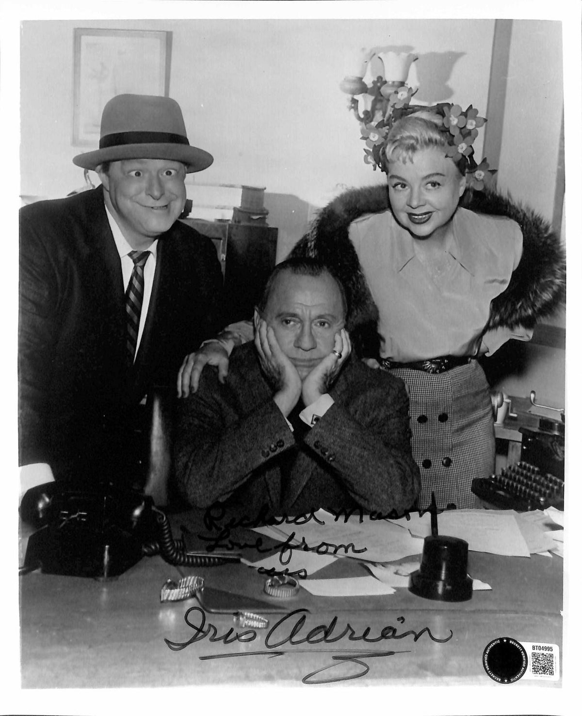 Iris Adrian Signed Vintage Black & White Photograph 8x10 Beckett Authenticated0