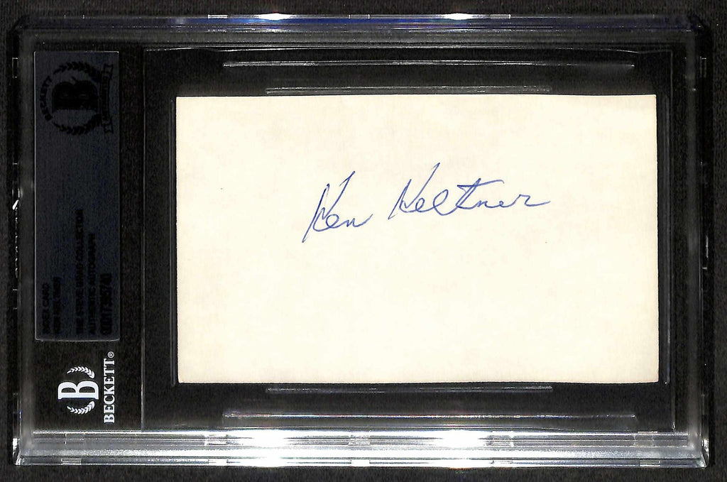 Ken Keltner Cleveland Indians Signed 3x5 Index Card BECKETT AUTOGRAPH0