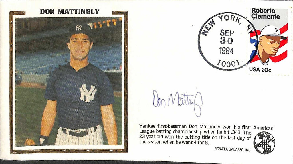Don Mattingly Vintage Signed 1984 First Day Cover Beckett0