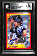 Carlton Fisk Signed 1990 Score #290 Baseball Trading Card Beckett0