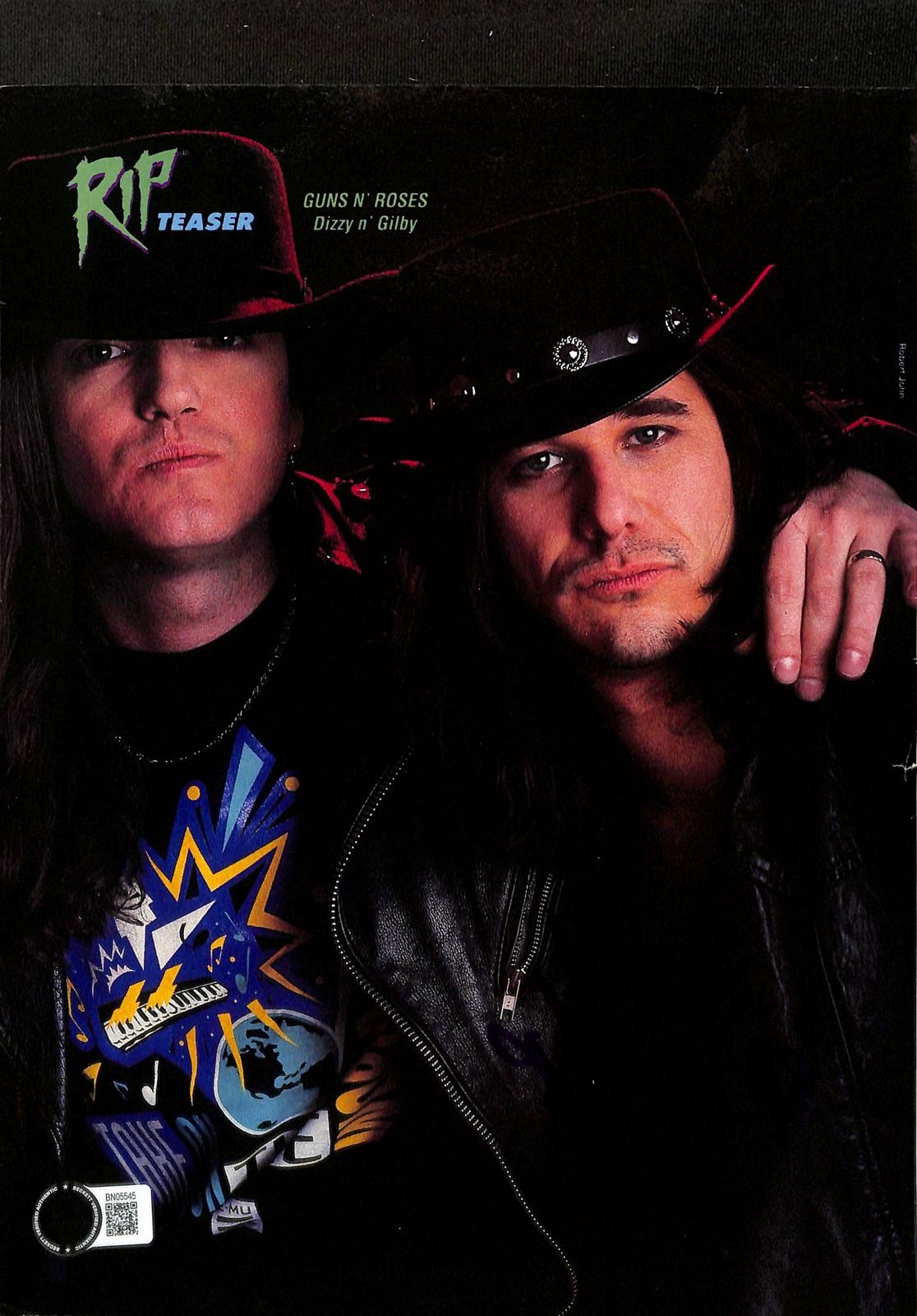 Gilby Clarke Signed Guns N' Roses RIP Teaser Magazine Photo Beckett0