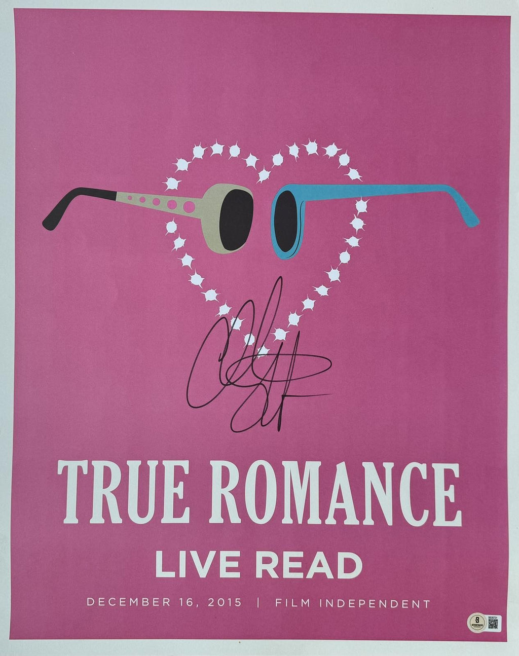 Christian Slater Signed True Romance Live Read Poster (16x20) Beckett0