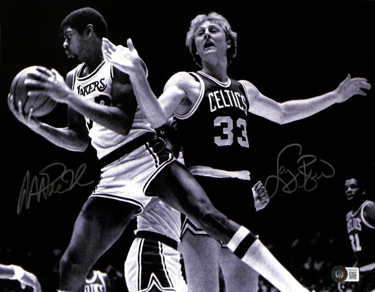 Larry Bird & Magic Johnson Signed 11x14 Photograph BECKETT0