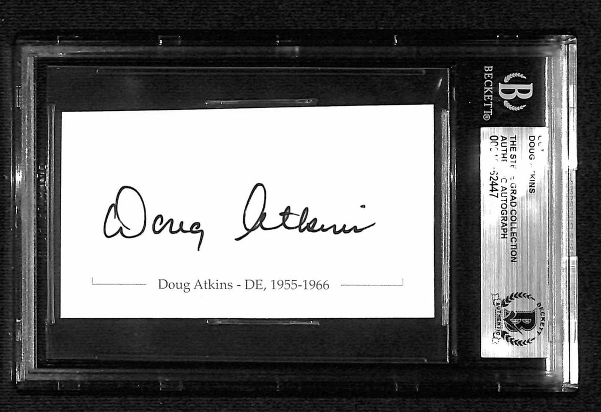 Doug Atkins Chicago Bears HOF Signed Cut Beckett Slabbed Autograph0
