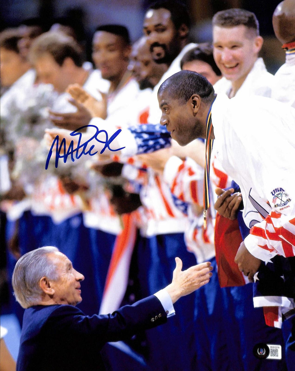 Magic Johnson Signed USA Basketball Olympic Photo 11x14 Beckett Authenticated0