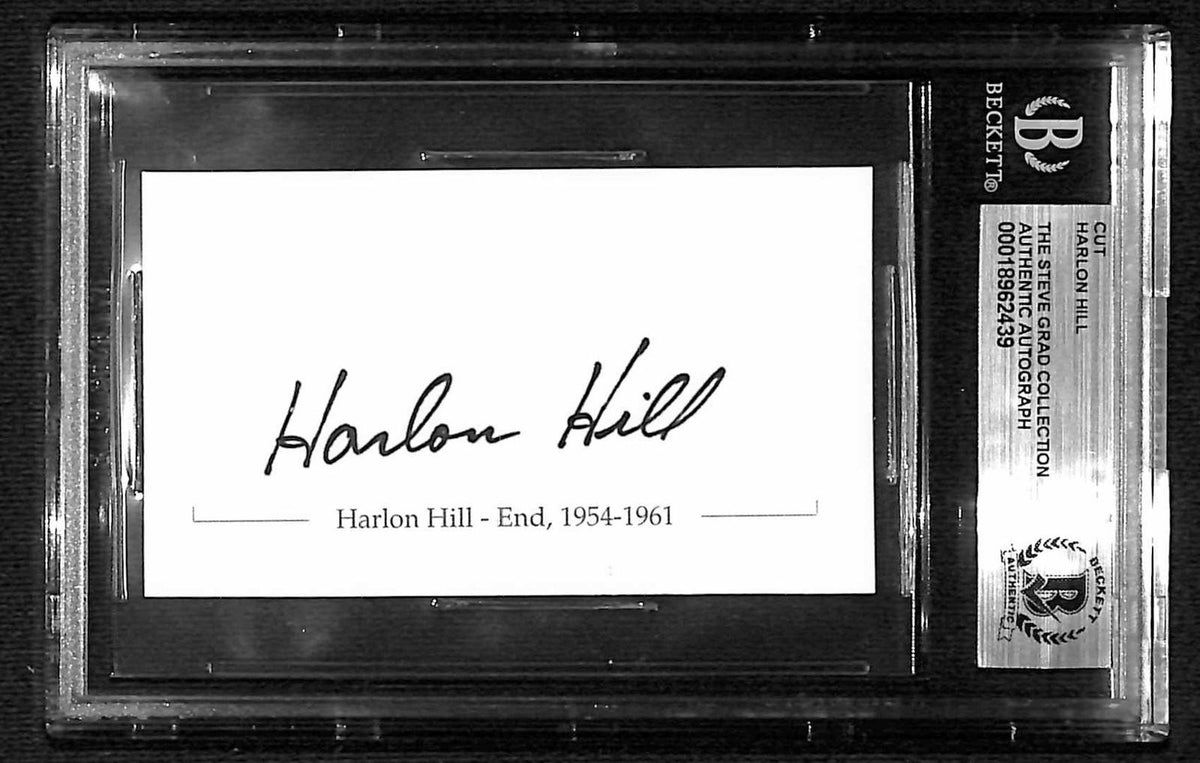 Harlon Hill Chicago Bears Legend Signed Cut Beckett0
