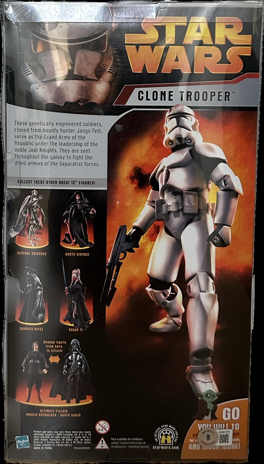 Temuera Morrison & Bodie Taylor Signed Star Wars Clone Trooper Action Figure BAS1