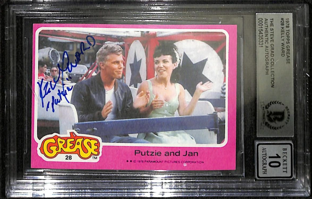 Kelly Ward "Putzie" Signed Grease #28 Topps Card Beckett Auto 100