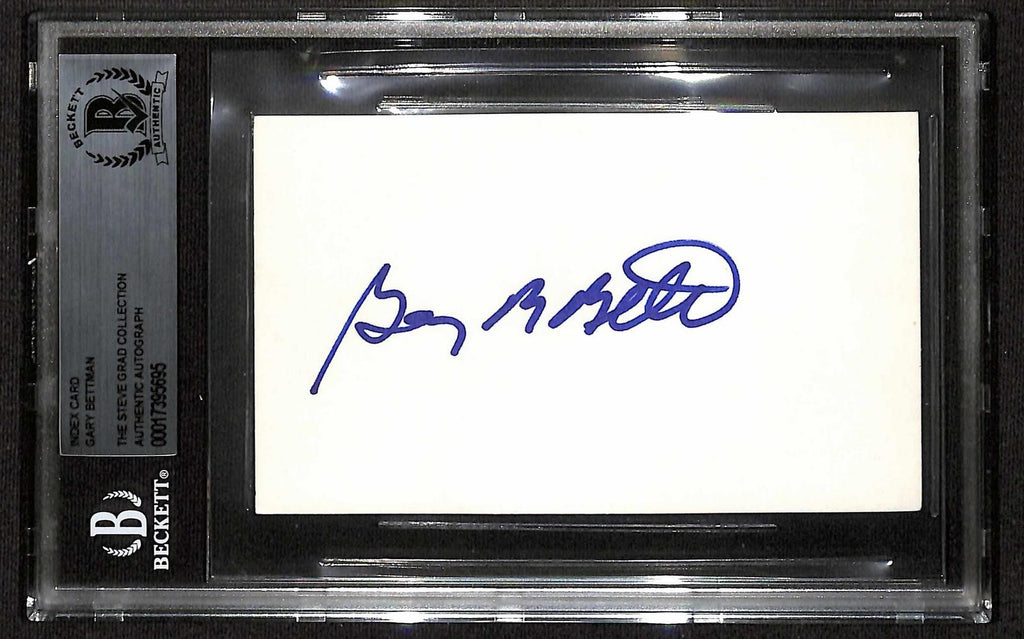 Gary Bettman NHL Commissioner Signed 3x5 Index Card Beckett Slab0