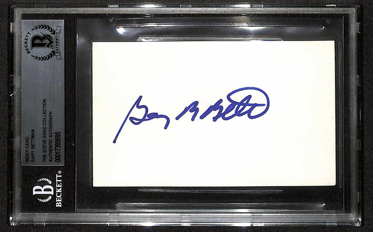Gary Bettman NHL Commissioner Signed 3x5 Index Card Beckett Slab0