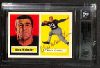 Alex Webster Signed 1957 Topps NY Giants Reprint Trading Card Beckett0