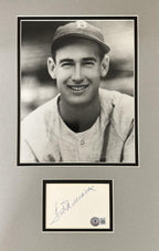 Ted Williams Red Sox HOF Signed 3x5 Index Card Display Beckett LOA0