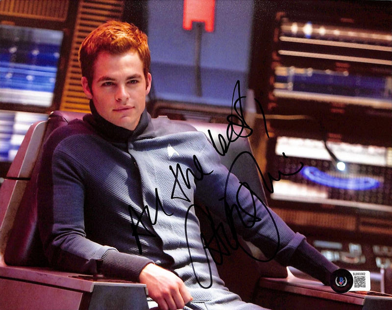 Chris Pine Signed Star Trek Captain Kirk Photo 8x10 Beckett Authenticated0