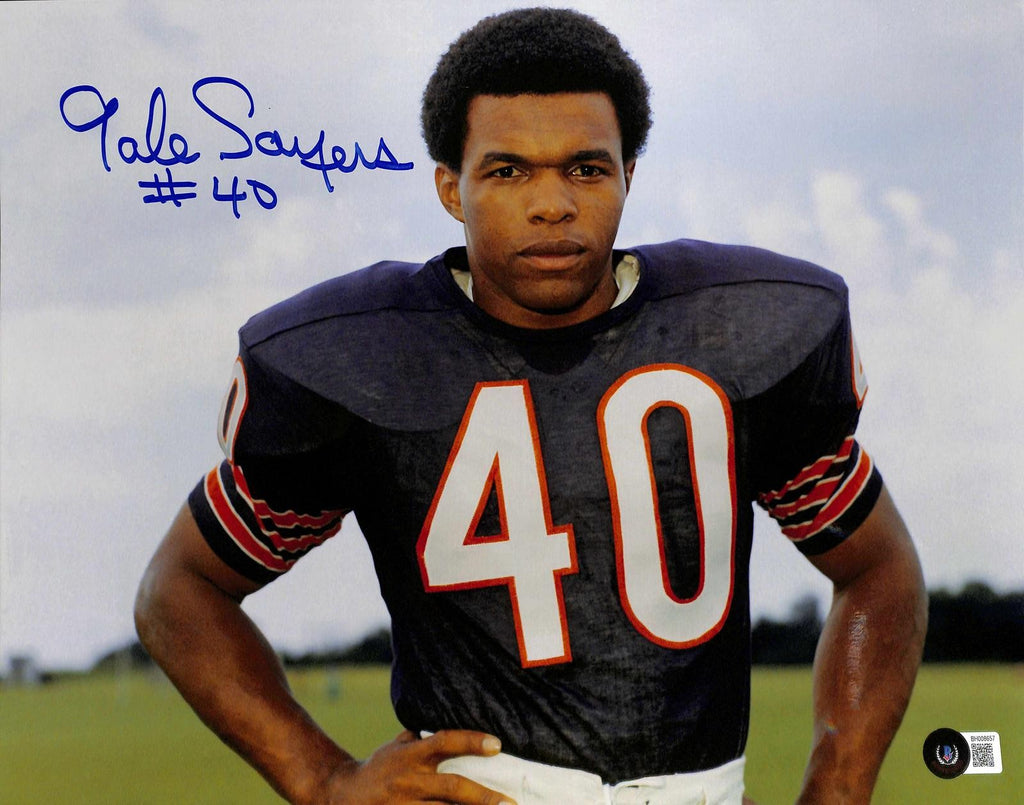 Gale Sayers Signed Chicago Bears HOF 11x14 Photo Beckett Certified0
