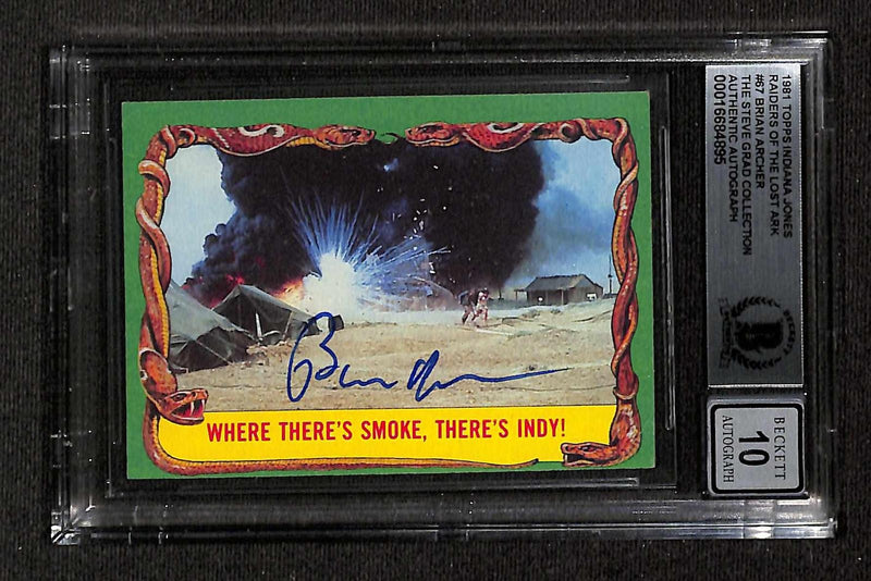 Brian Archer Signed 1981 Indiana Jones Raiders Trading Card Beckett Auto 100
