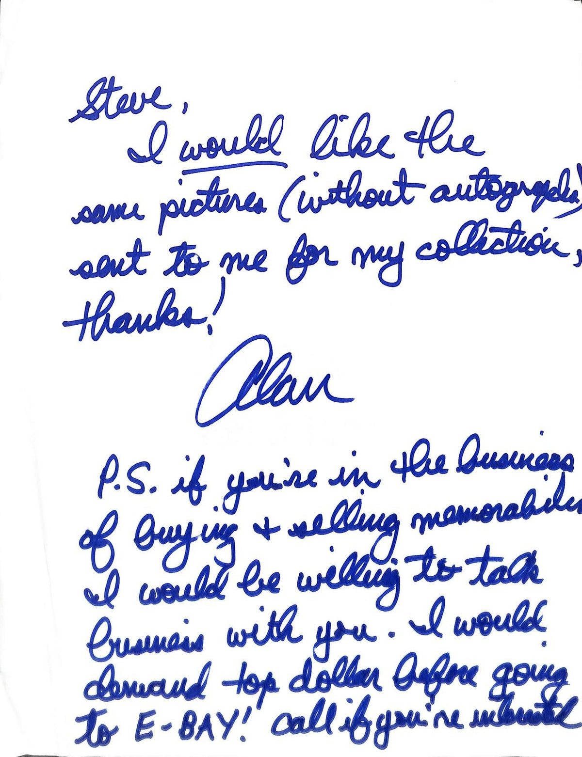 Alan Rubin "Mr Fabulous" The Blues Brothers Rare Signed Letter BECKETT0