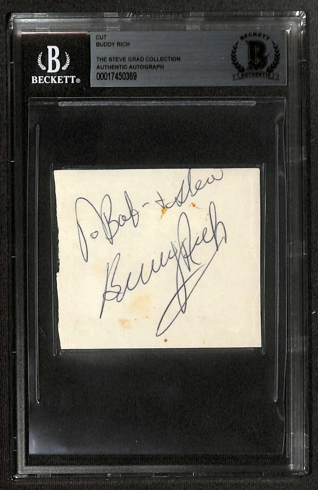 Buddy Rich Drum Legend Signed Cut BECKETT0