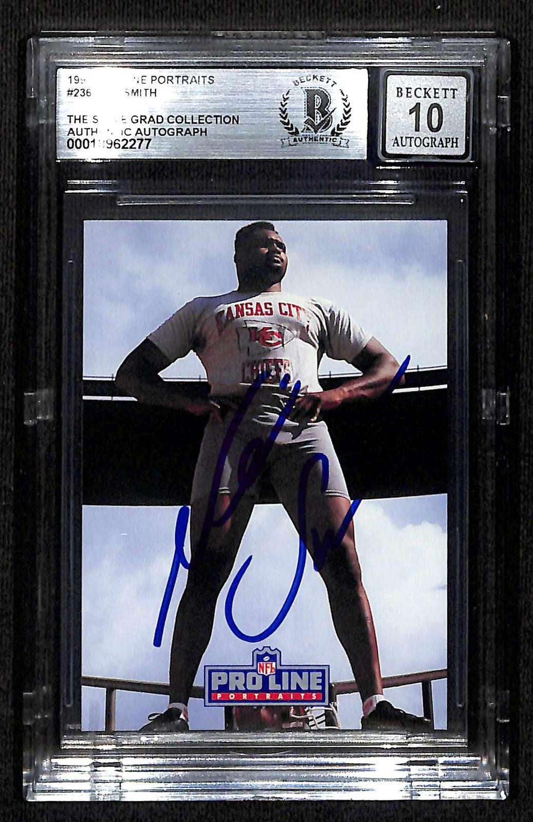 Neil Smith Chiefs Signed 1991 Pro Line Portraits Chiefs Card BAS Auto 100