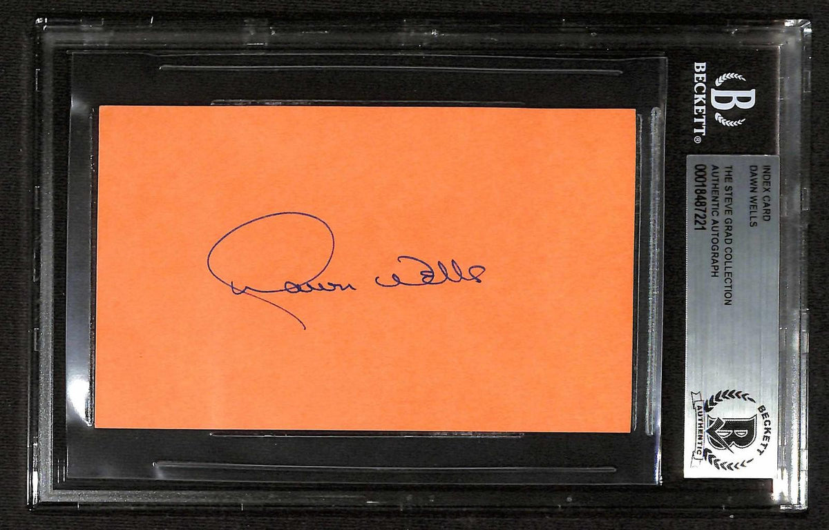 Dawn Wells "Mary Ann" Gilligan's Island Signed Index Card Beckett Autograph0