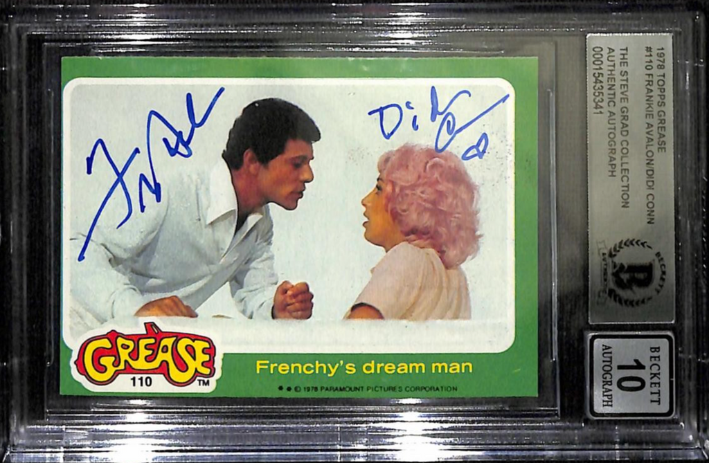 Frankie Avalon & Didi Conn Signed #110 1978 Grease Card Beckett Auto 100