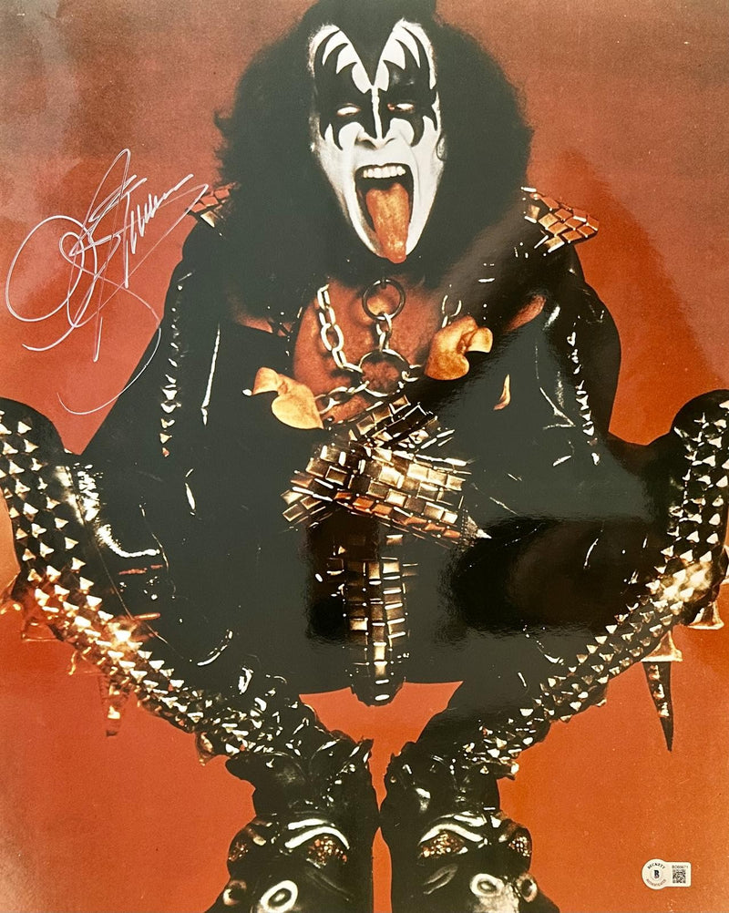 Gene Simmons Signed KISS Makeup 16x20 Photo Beckett Authenticated0