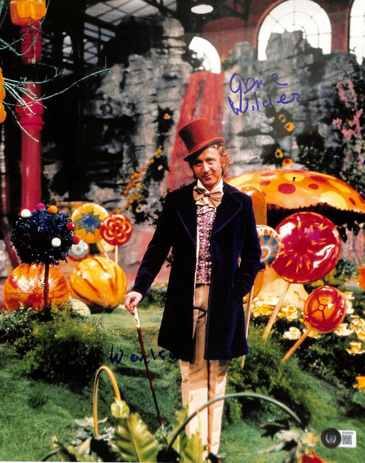 Gene Wilder Signed 11x14 Willy Wonka Photograph Beckett Authenticated0
